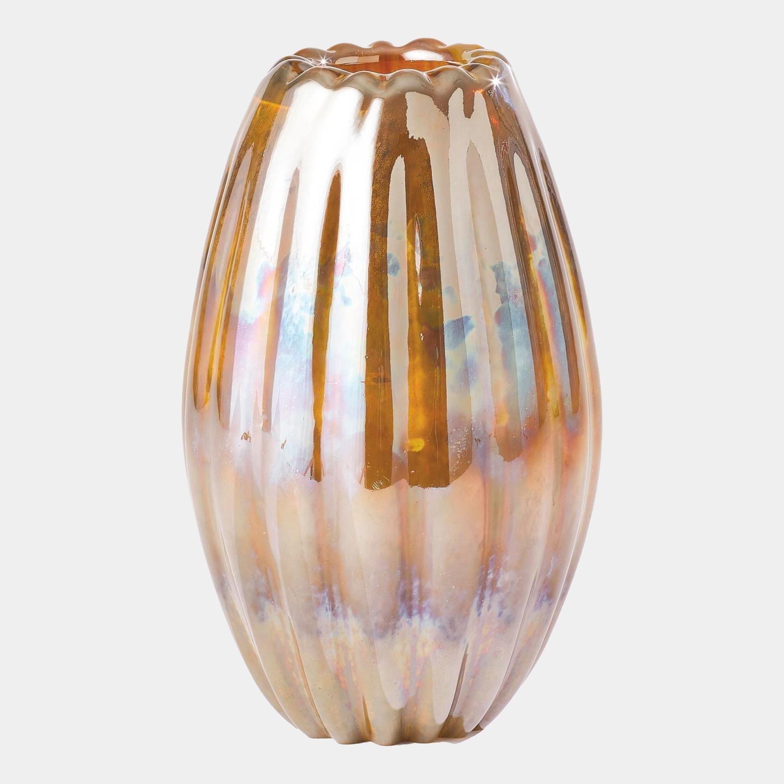 Global Views Ribbed Vase Irys Gelp