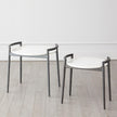 Global Views Retro Gunmetal and White Marble Round Side Table