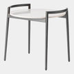 Global Views Retro Gunmetal and White Marble Round Side Table