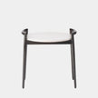 Global Views Retro Gunmetal and White Marble Round Side Table