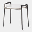 Global Views Retro Gunmetal and White Marble Round Side Table