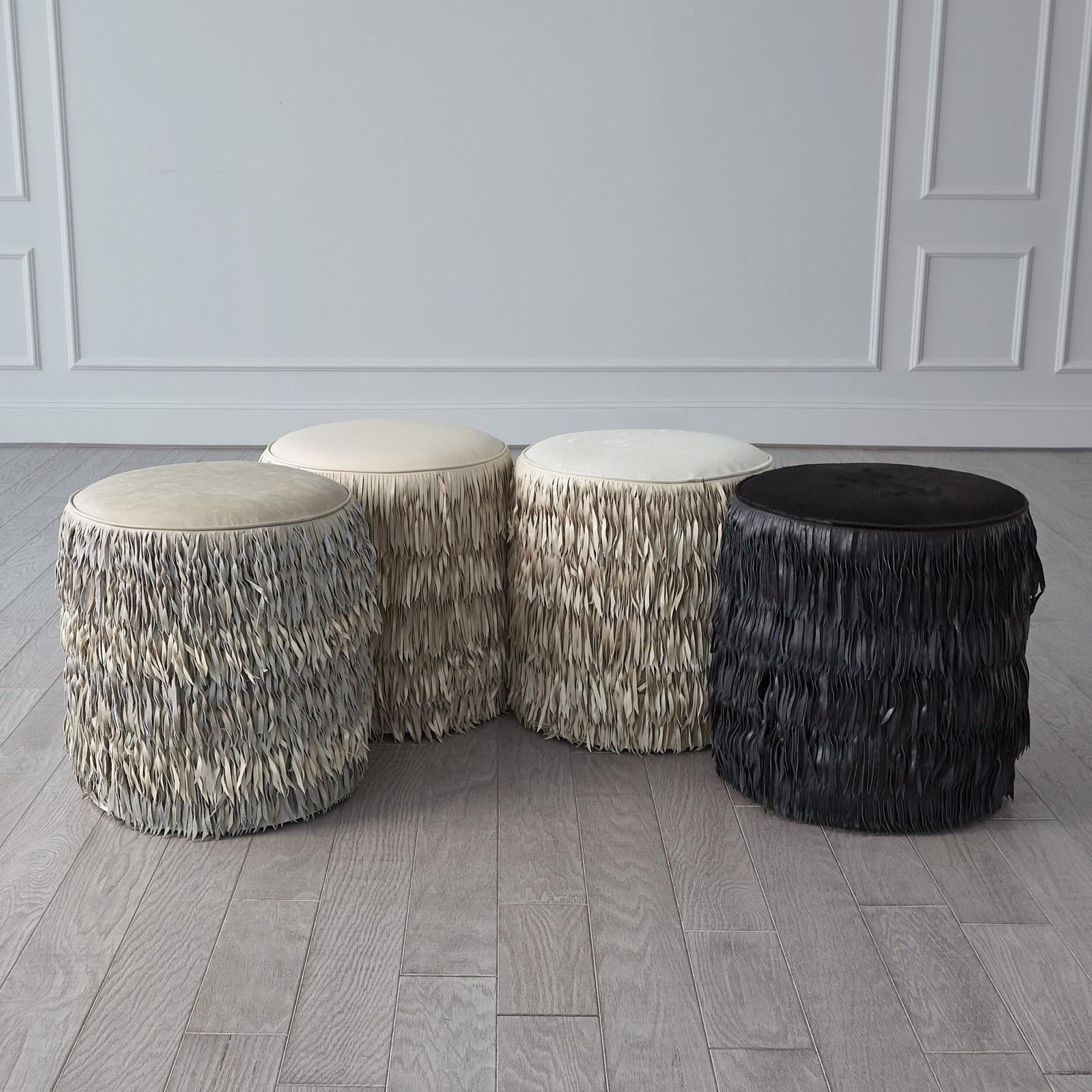 Global Views Thelma Fringe Ottoman by Ashley Childers