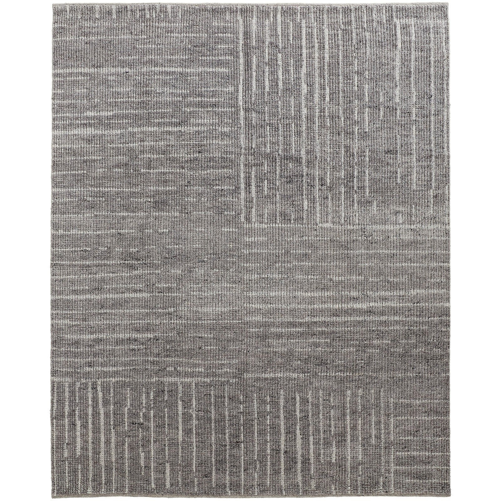 Feizy Alford 6913F Modern Checkered in Gray/Silver/Ivory