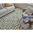 Feizy Lorrain 8919F Modern Geometric Rug in Ivory/Green