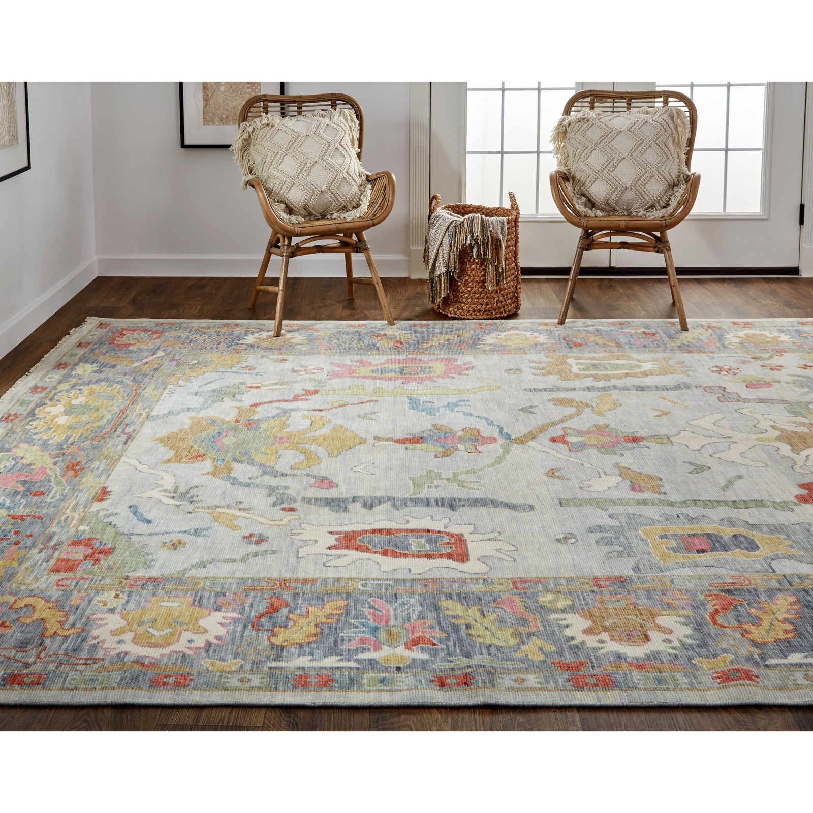 Feizy Karina 6794F Traditional Persian in Blue/Gray/Gold