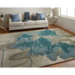 Feizy Anya 8885F Transitional Abstract Rug in Blue/Gray/Ivory