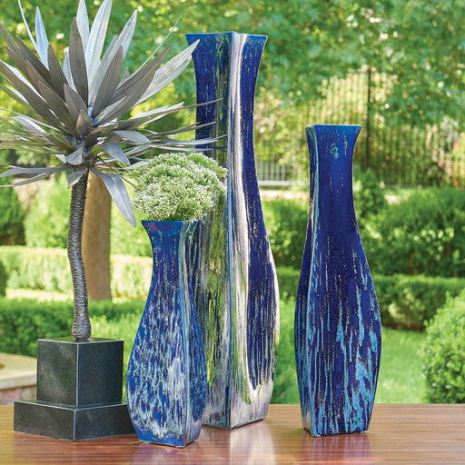 Global Views Bermuda Vase-Blue