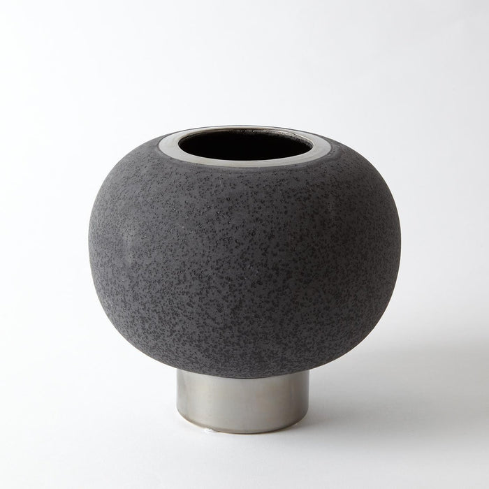 Global Views Silver Banded Sphere Vase