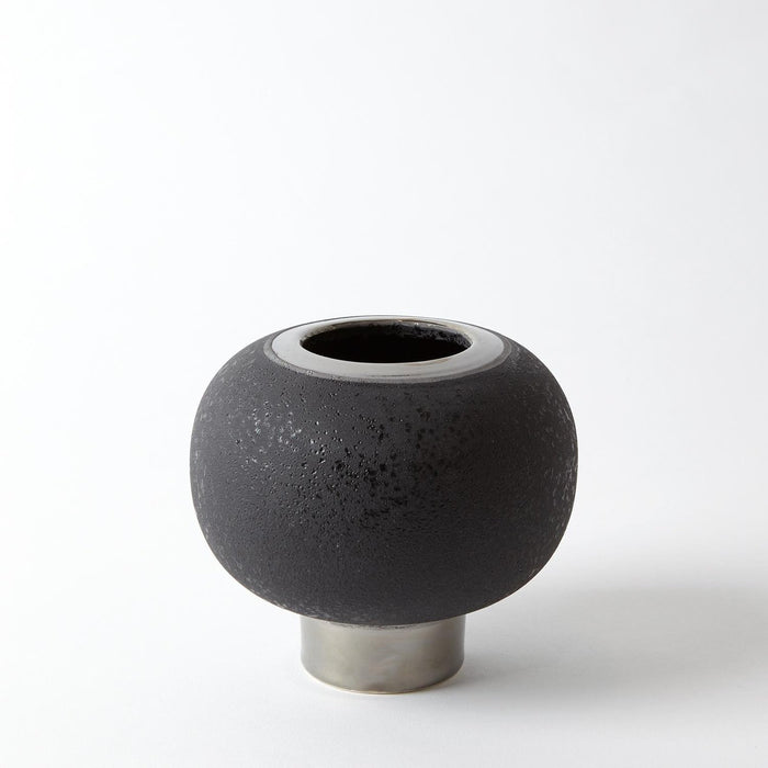 Global Views Silver Banded Sphere Vase