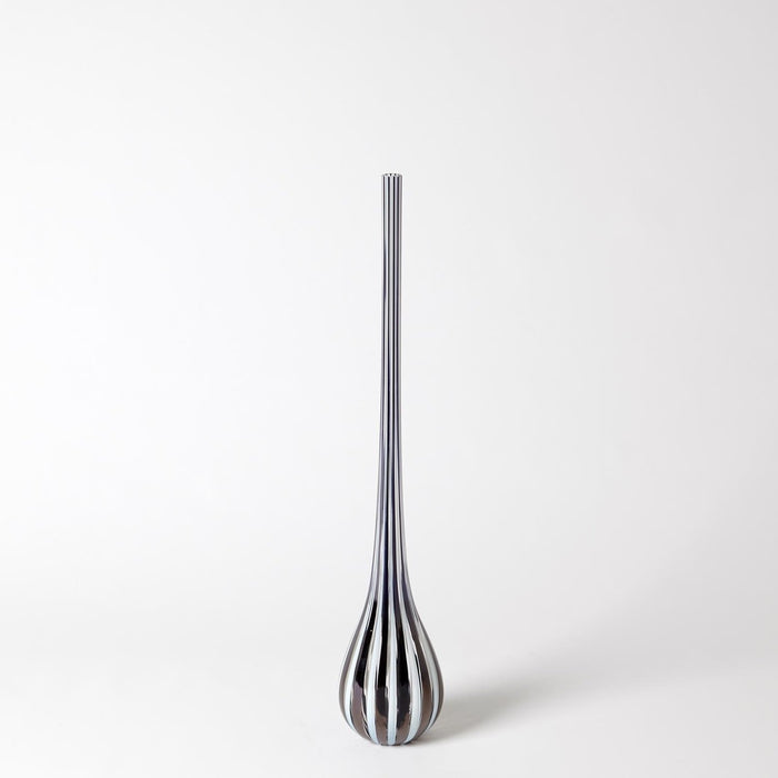 Global Views Black and White Striped Vase
