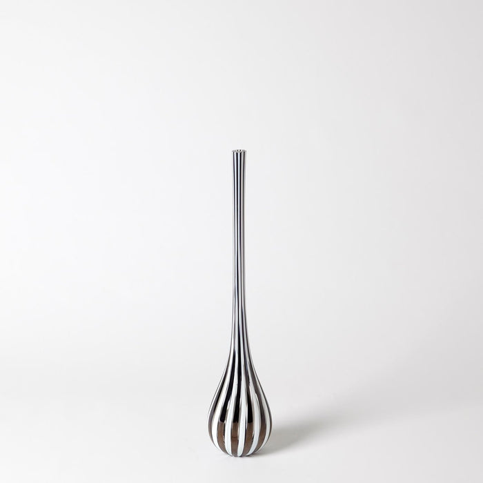 Global Views Black and White Striped Vase