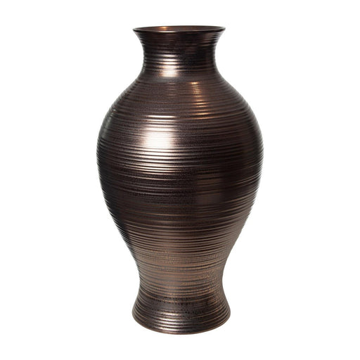 Global Views Horizontal Texture Vase-Bronze