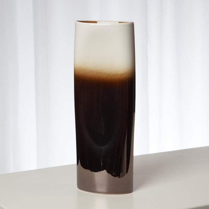 Global Views Pinch Vase-Bronze and Cream