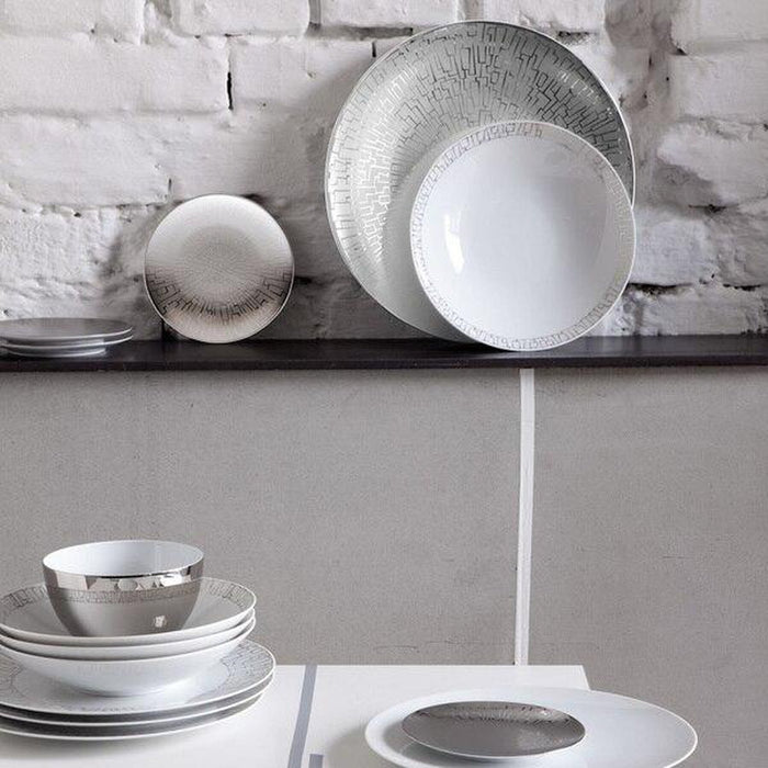 Rosenthal Soup Plates Set 4 Pieces 9.5 Inch Tac 02 Skin Platinum