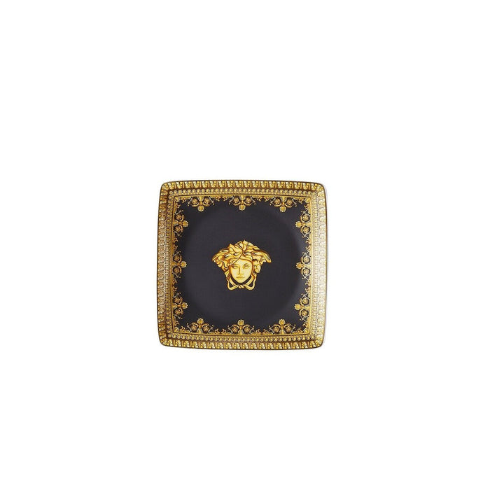 Versace Nero Canape Dish Square 4.75 inch I Love Baroque