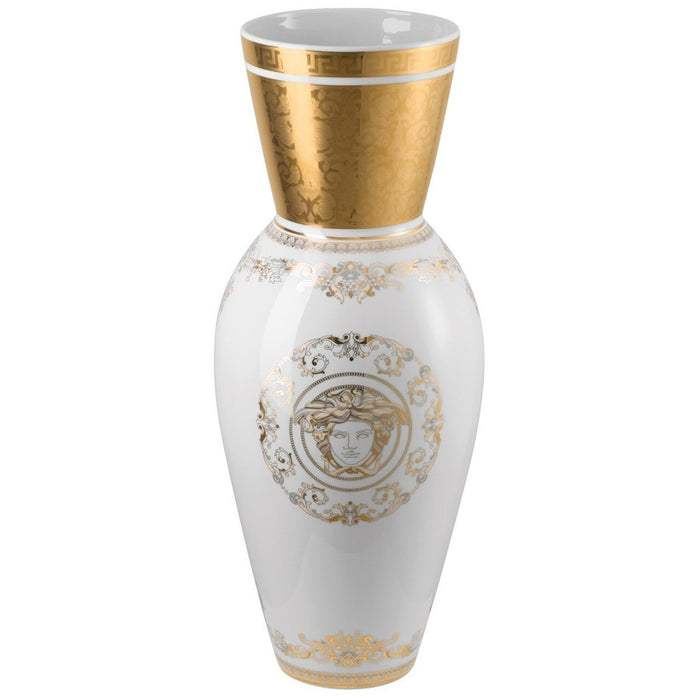 Versace Vase Porcelain 29.5 Inch Medusa Gala Gold