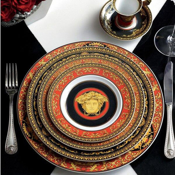 Versace Soup Plates Set 2 pieces 8.5 inch Medusa Red