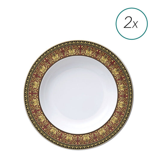 Versace Soup Plates Set 2 pieces 8.5 inch Medusa Red