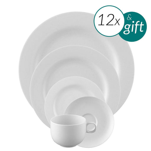 Rosenthal 60 Piece Dinner Setting with 3 free serving pieces Moon White