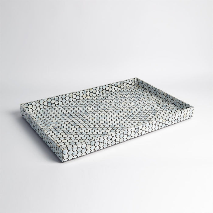 Global Views Mother of Pearl Tray-Black
