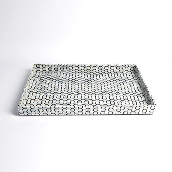 Global Views Mother of Pearl Tray-Black