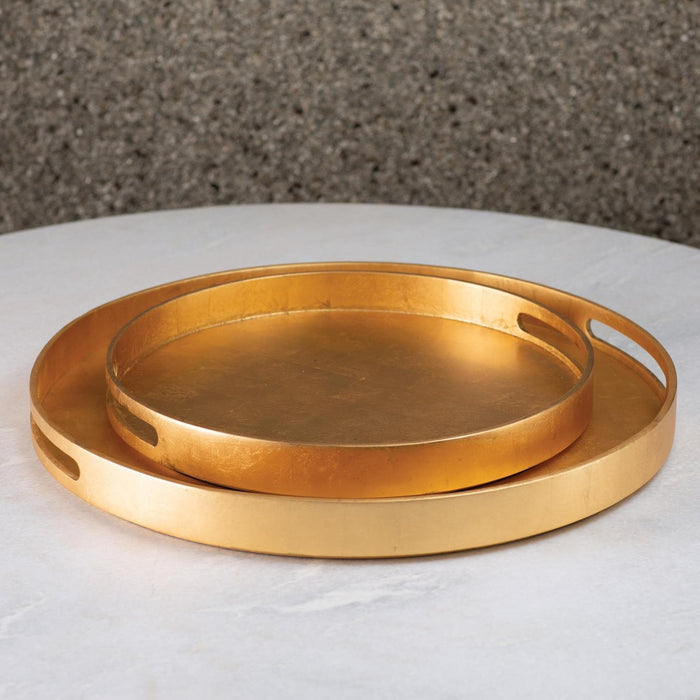 Global Views Nouveau Luxe Tray Gold Leaf