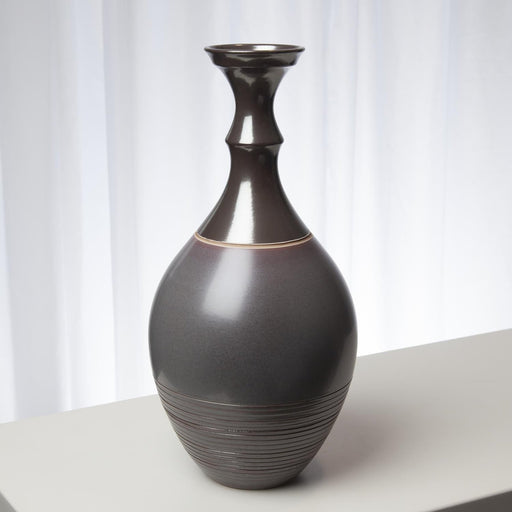 Global Views Bassano Vase-Grey/Bronze