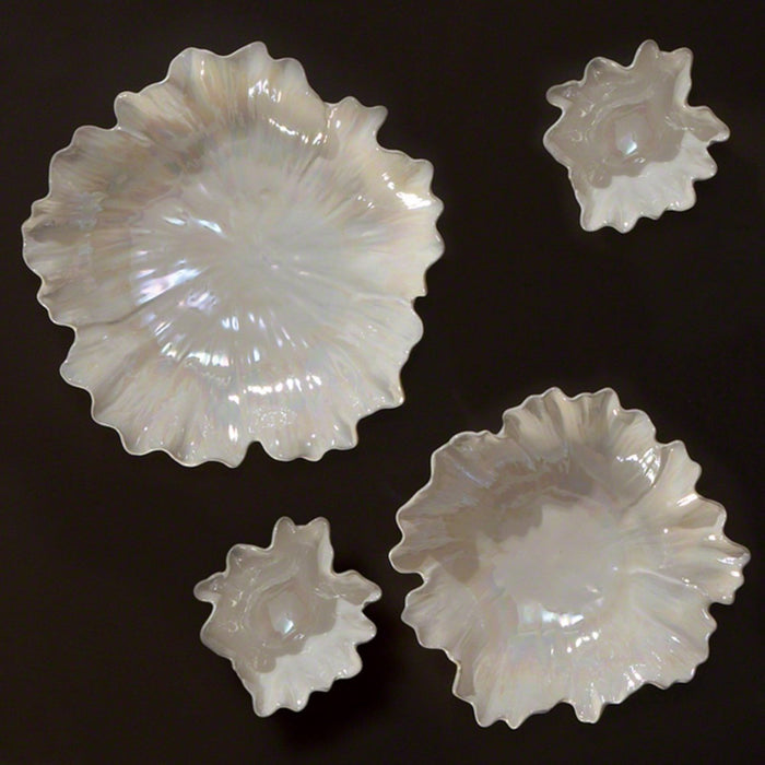 Global Views Carnation Platter/Bowl-Pearl White