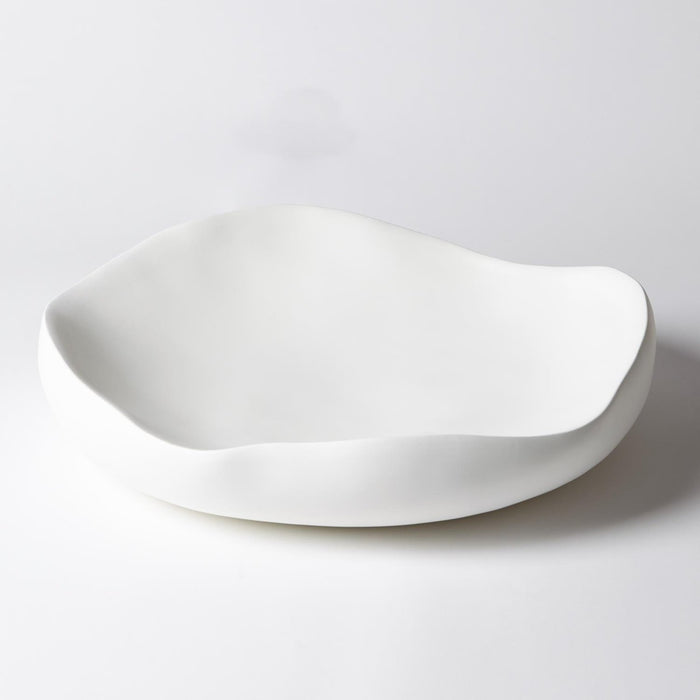 Global Views Organic Round Bowl-Matte White