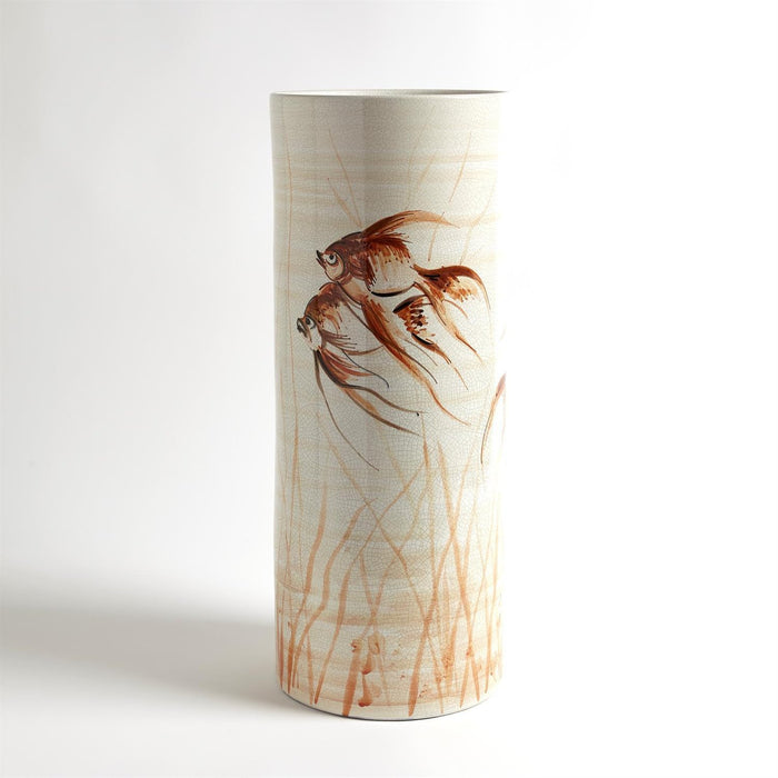 Global Views Goldfish Vase Hand Painted
