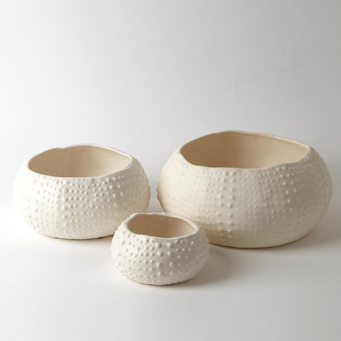 Global Views Ceramic Urchin Bowl Matte White