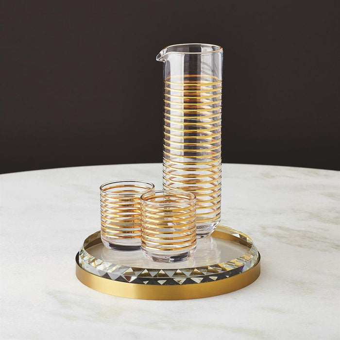 Global Views Banded Crystal Tray