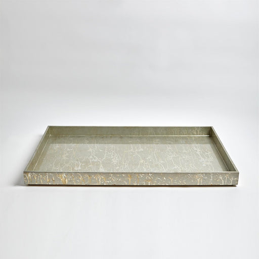 Global Views Champagne Silver Leaf Ottoman Tray