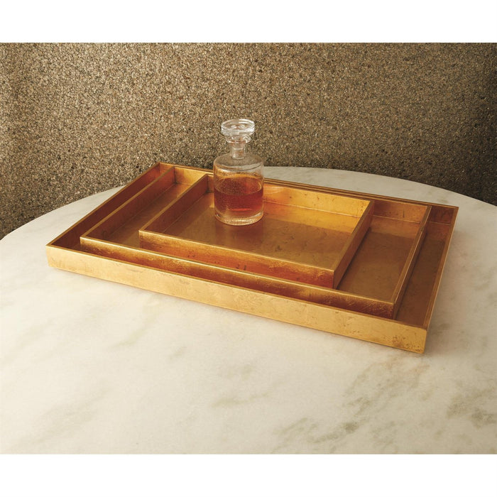 Global Views Luxe Gold Leaf Rectangle Tray