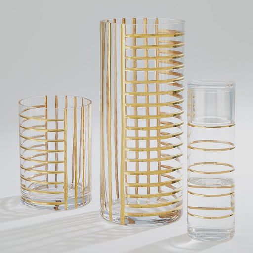 Global Views Glass Grid Gold