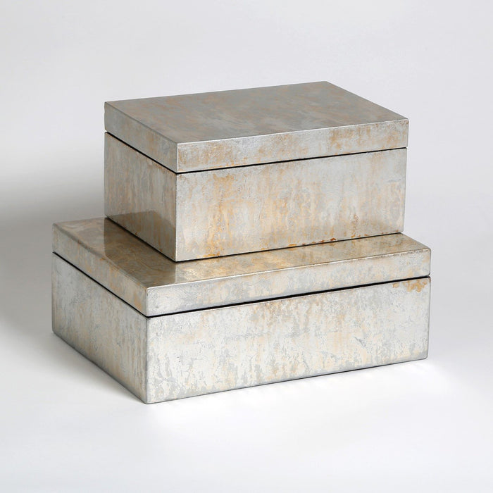 Global Views Champagne Silver Leaf Box