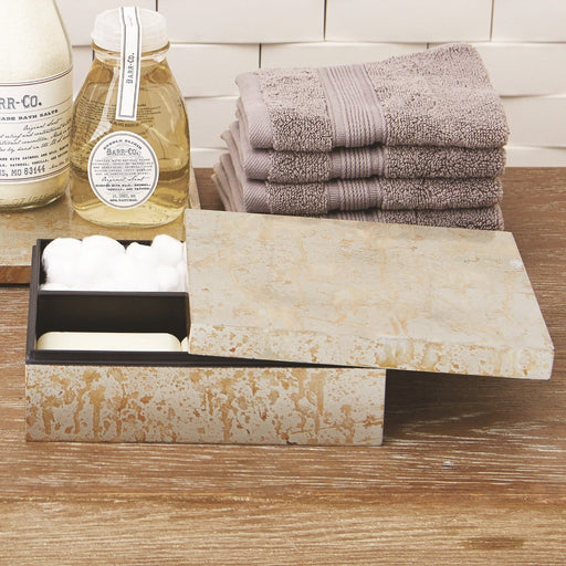 Global Views Champagne Silver Leaf Amenity Box