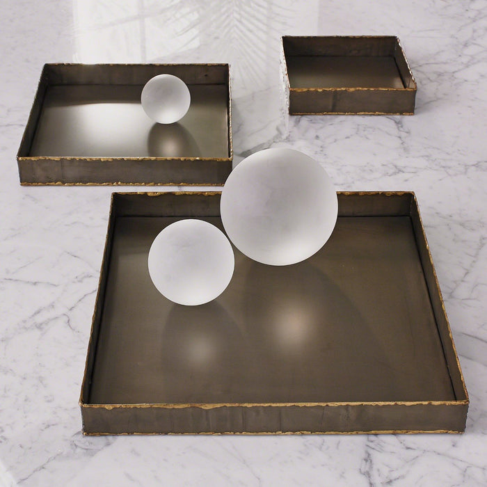 Global Views Laforge Tray-Braised Brass Large