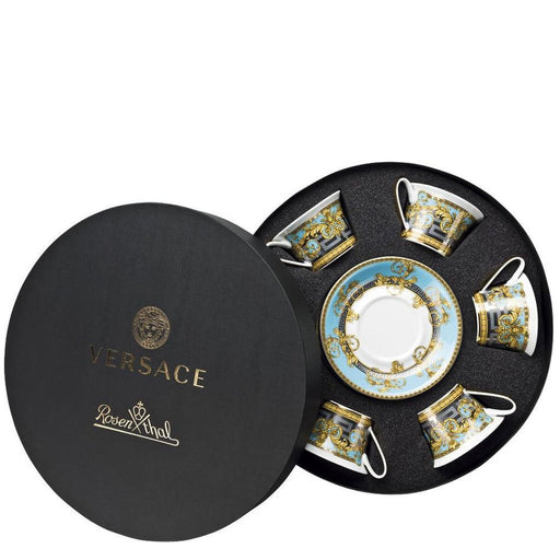 Versace Prestige Gala Le Bleu - Tea Cups & Saucers Round Hat Box , Set of 6