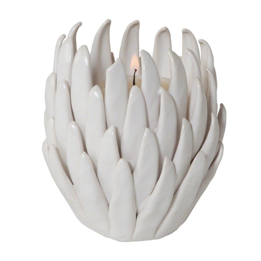 Global Views Chrysanthemum T-Lite Holder Matte White
