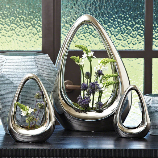 Global Views Carry About Vase-Silver