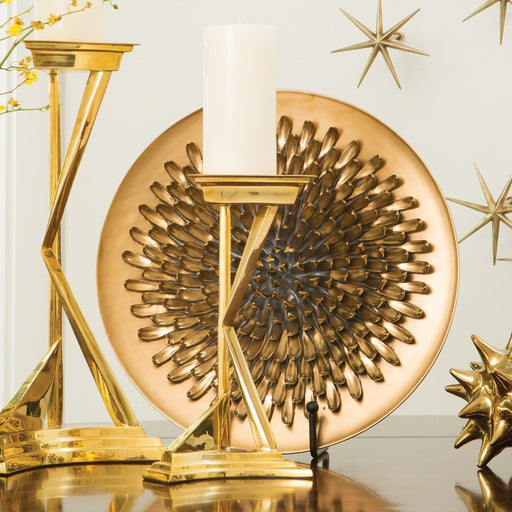 Global Views Chrysanthemum Charger Matte Gold