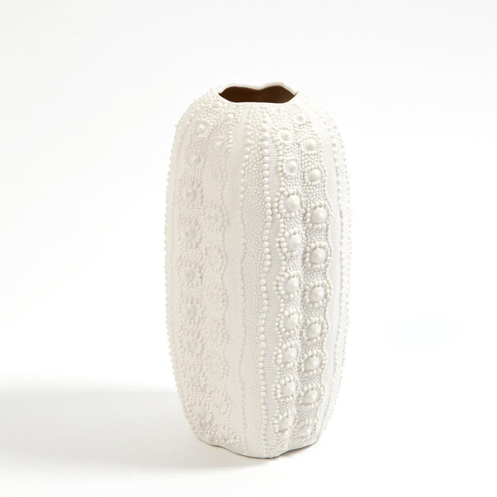 Global Views Urchin Vase-Bisque White