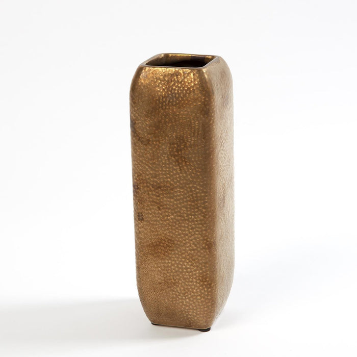 Global Views Hammered Vase-Matte Gold