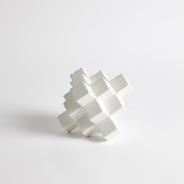 Global Views Cubic Pyramid-Matte White
