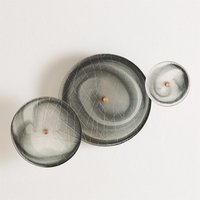 Global Views Set of 3 Crosshatched Wall Discs