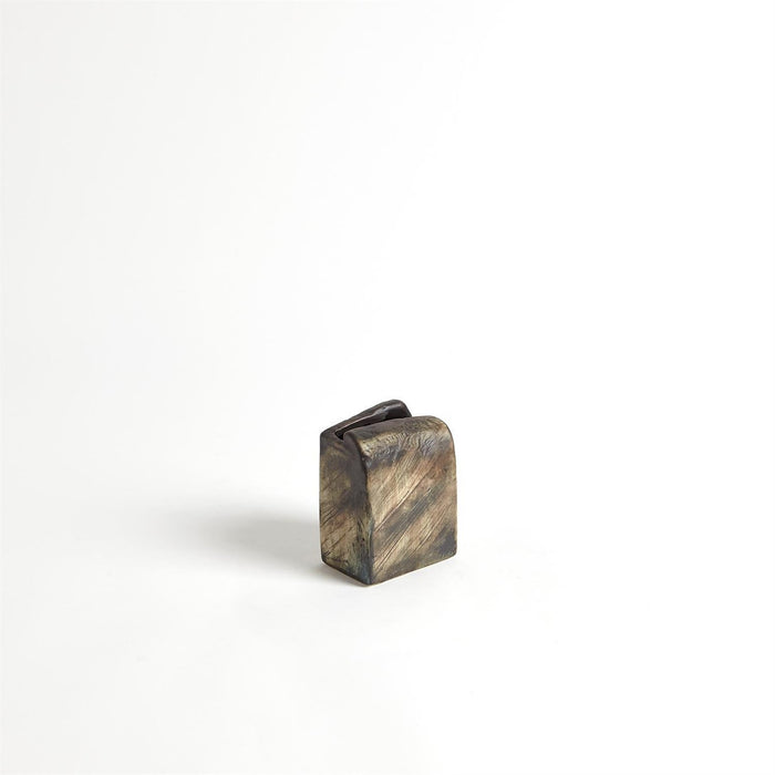 Global Views Henge Block Vase Hand Washed Finish