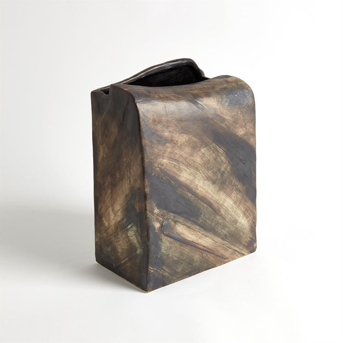 Global Views Henge Block Vase Hand Washed Finish