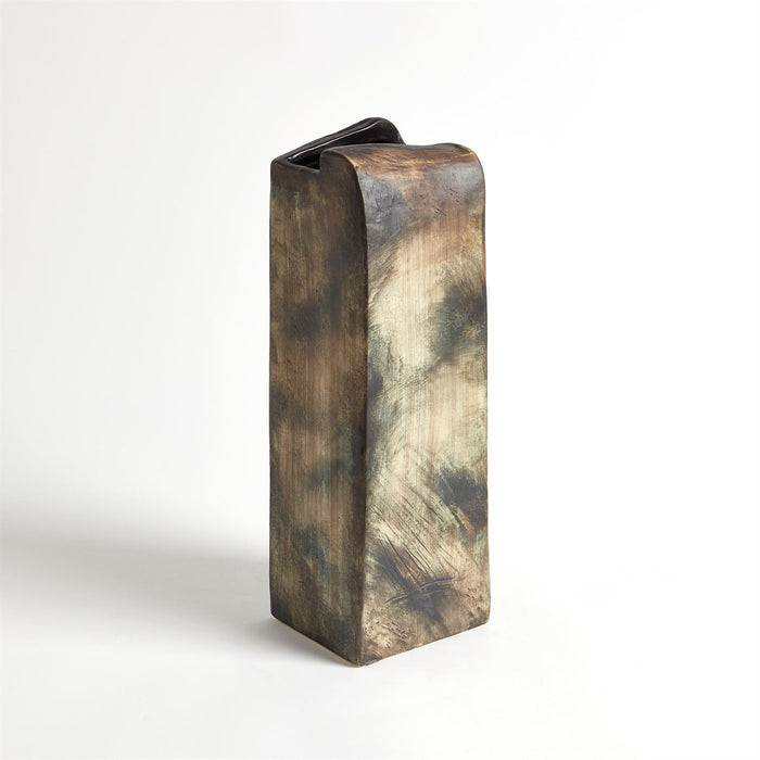 Global Views Henge Block Vase Hand Washed Finish