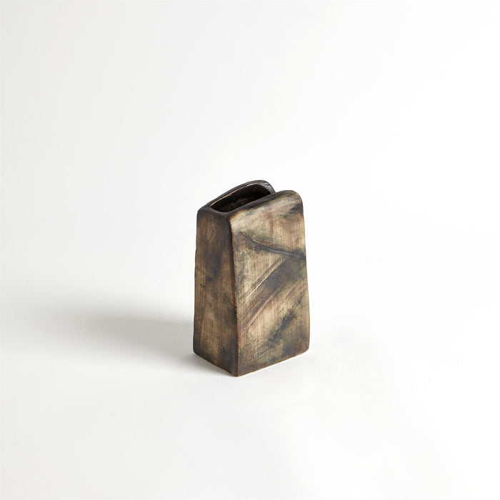 Global Views Henge Block Vase Hand Washed Finish